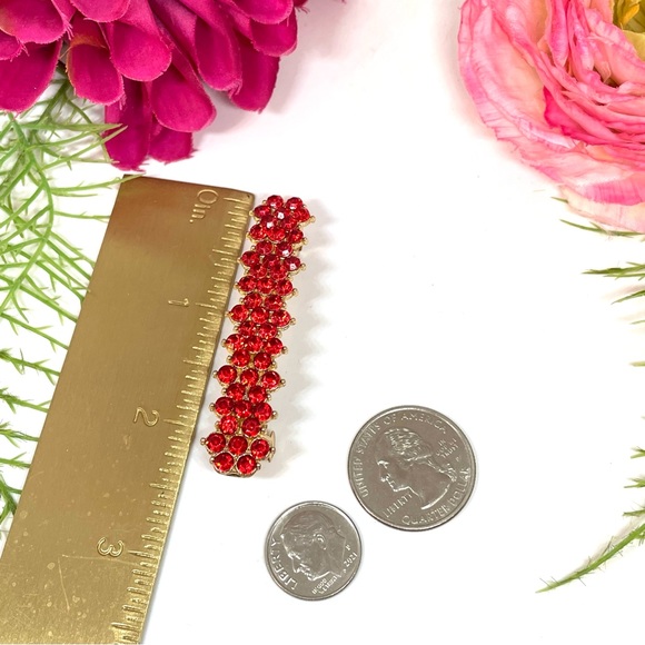 NEW⚜️Red Crystal Cluster Long Hair Clip - Picture 6 of 6